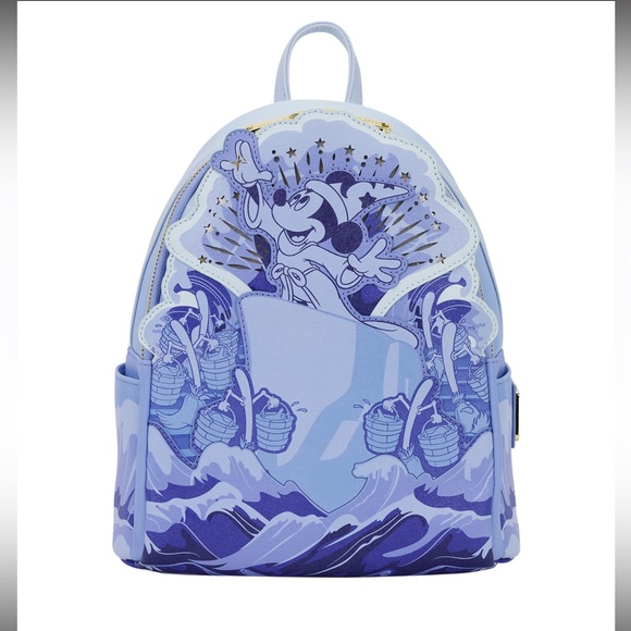 NWT Loungefly Disney Fantasia Mickey Mouse Sorcerer Light Up Backpack - Picture 2 of 7